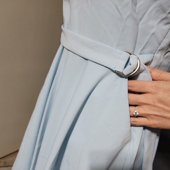 Lucy Paris Blue Sleeveless Fit-and-flare Dress Size Small US 4/6 - Picture 9 of 11